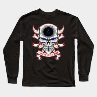 Podcast Logo Red Eye 2 Sided Stay Evil! Corpse Font Long Sleeve T-Shirt